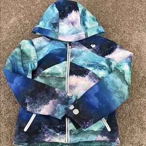 Obermeyer Kids Blue and Green Hooded Ski Jacket